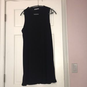 Black ruffle detail dress